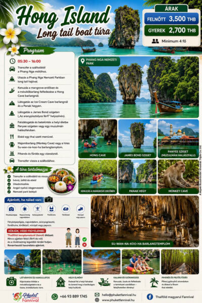 Khaolak - Hong sziget túra logtail boattal